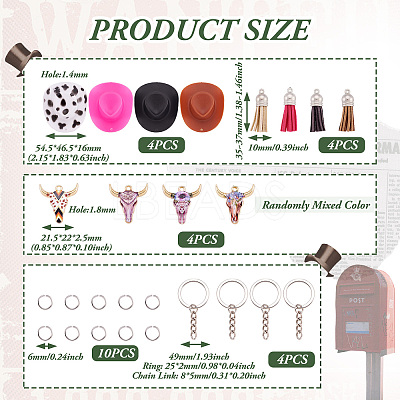 DIY West Cowboy Theme Iron Keychain Making Kit DIY-TA0009-40-1