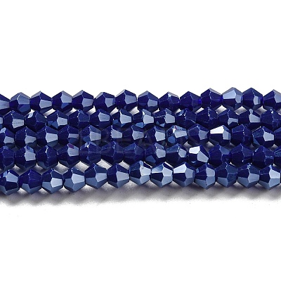 Opaque Solid Color Electroplate Glass Beads Strands GLAA-F029-P4mm-C10-1