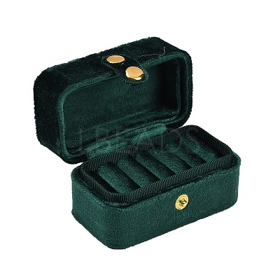 Mini Rectangle Velvet Ring Storage Boxes with Snap Buttons CON-Z009-02-1