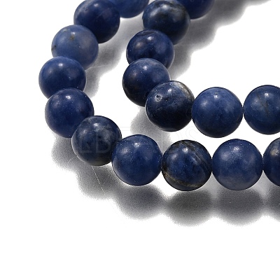 Round Natural Sodalite Beads Strands G-F222-39-10mm-1