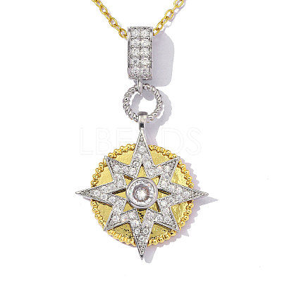 Brass Micro Pave Clear Cubic Zirconia Pendants CU-OY001-57G-1