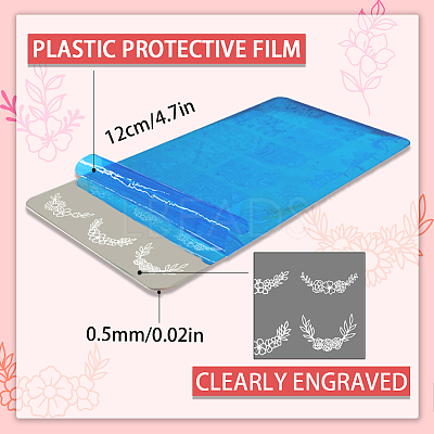 Stainless Steel DIY Nail Art Templates MRMJ-WH0092-048-1