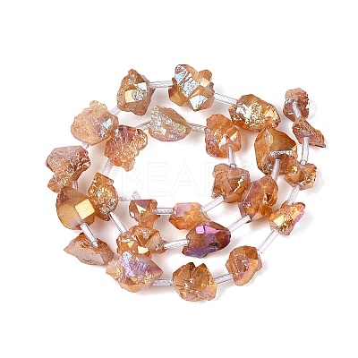 Dyed Electroplate Raw Rough Natural Amethyst Beads Strands G-Q610-05F-1