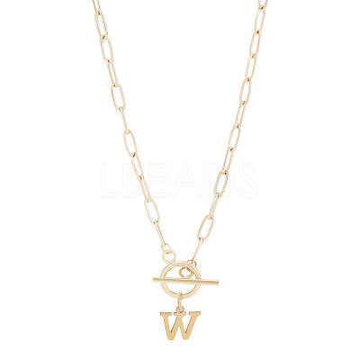 304 Stainless Steel Letter Pendant Necklaces NJEW-LP0001-52W-G-1