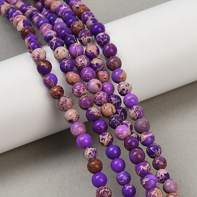Dyed Natural Regalite/Imperial Jasper/Sea Sediment Jasper Beads Strands G-B124-C04-09-1