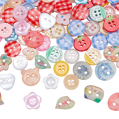 100Pcs Plastic Buttons BUTT-AR0001-34-1