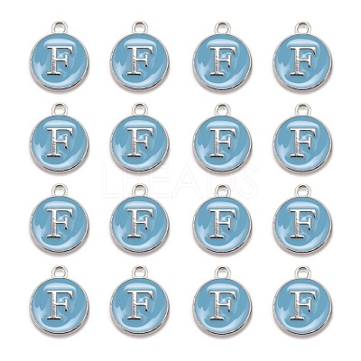 Platinum Plated Alloy Enamel Charms ENAM-S118-04F-P-1