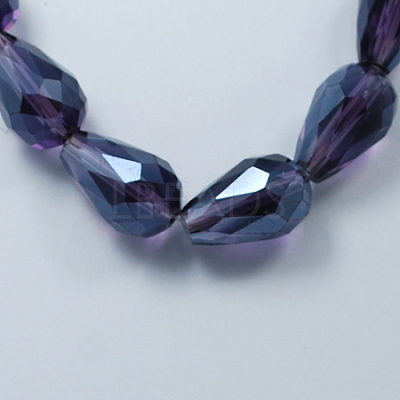 Electroplate Glass Beads Strands X-EGLA-R008-15x10mm-15-1