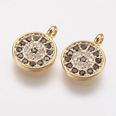 Brass Micro Pave Cubic Zirconia Charms ZIRC-G133-03G-1