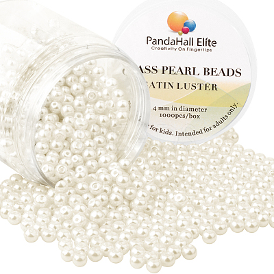 Pearlized Eco-Friendly Dyed Glass Pearl Round Bead HY-PH0002-04-B-1