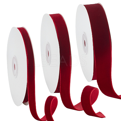 3 Rolls 3 Styles Single Face Velvet Ribbon OCOR-PH0002-87B-1