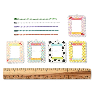 5Pcs 5 Colors Acrylic Photocard Sleeve Pendant Decoration DIY-FS0004-93-1