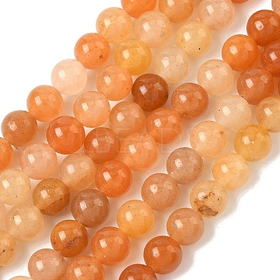 Natural Red Aventurine Bead Strands G-P257-02-6mm-01-1