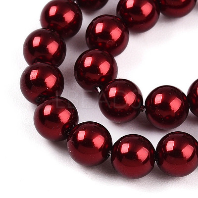Baking Paint Pearlized Glass Pearl Bead Strands HY-N002-5mm-A13-1