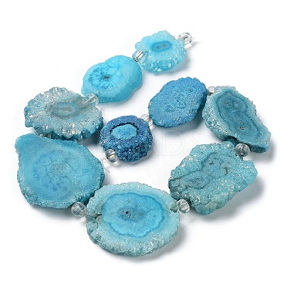 Natural Druzy Quartz Crystal Beads Strands G-F582-A12-1