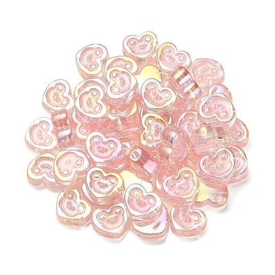 UV Plating Rainbow Iridescent Acrylic Beads OACR-G012-11D-1