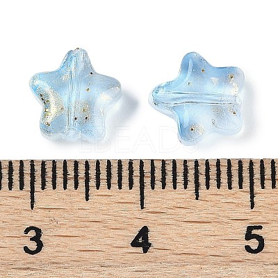Transparent Spray Painted Frosted Glass Beads X2-GLAA-NH0003-01H-1