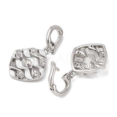 Brass Micro Pave Cubic Zirconia Peg Bails KK-A279-06P-1