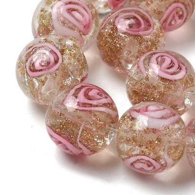 Handmade Gold Sand Lampwork Beads Strands LAMP-OC0001-53C-1