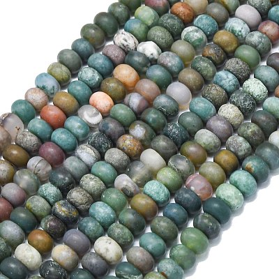 Natural Indian Agate Beads Strands G-P575-A08-8x5mm-1