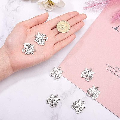 Tibetan Style Alloy Tiger Head Pendants TIBEP-PH0004-85-1