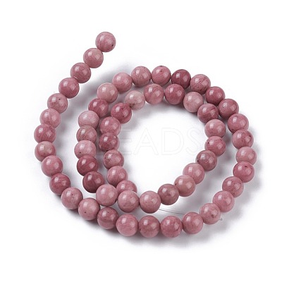 Natural Rhodonite Bead Strands G-L417-08-6mm-1