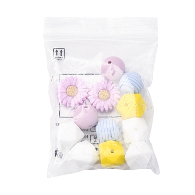 5 Styles Food Grade Eco-Friendly Silicone Beads SIL-FS0001-24-1