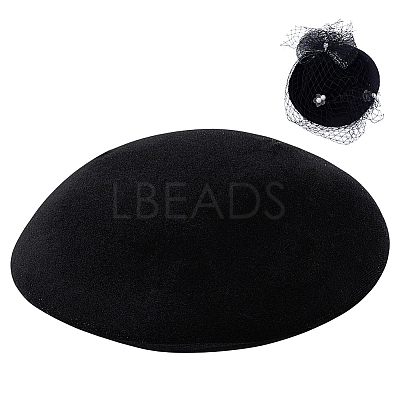 Velet Pillbox Stewardess Fascinator Hat Base for Millinery AJEW-WH0248-757B-1