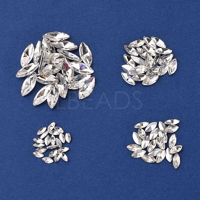 80Pcs 4 Style Pointed Back Glass Rhinestone Cabochons RGLA-FS0001-02-1