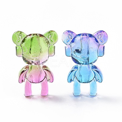 Two Tone Transparent Acrylic Beads X-OACR-P011-11A-1