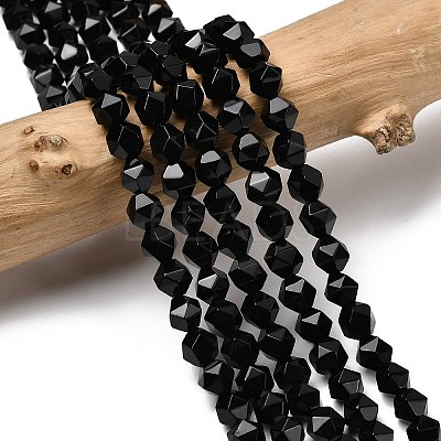Natural Black Onyx Beads Strands G-Z119-A04-01-1