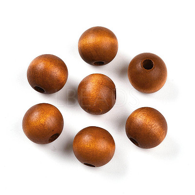Painted Natural Wood Beads WOOD-A018-16mm-15-1