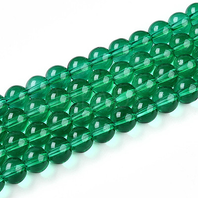 Baking Paint Transparent Glass Beads Strands DGLA-N006-8mm-09-1