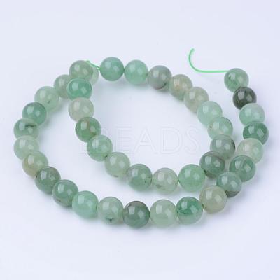 Natural Green Aventurine Beads Strands G-Q462-8mm-20-1