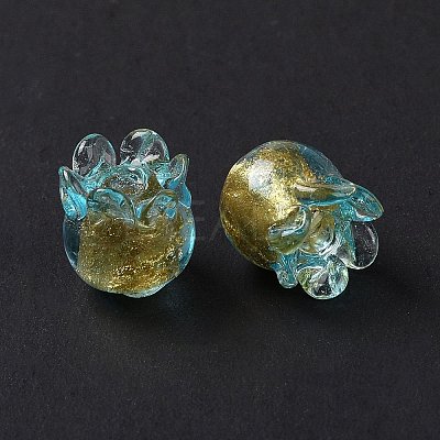 Handmade Gold Foil Lampwork Glass Beads X1-LAMP-G158-02D-1