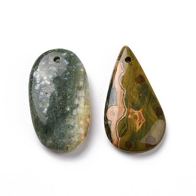 Natural Ocean Jasper Pendants G-G694-M-06-1