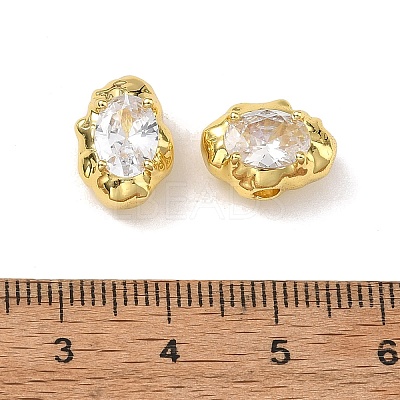 Brass Pave Cubic Zirconia Beads CU-CBA42CA-06G-05-1
