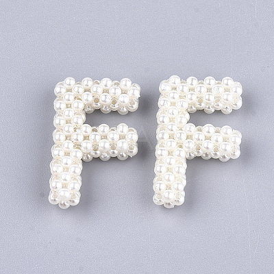 Handmade ABS Plastic Imitation Pearl Woven Beads FIND-T039-18-F-1