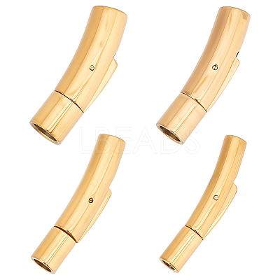 4 Sets 4 Styles 316L Surgical Stainless Steel Bayonet Clasps STAS-OC0001-16-1