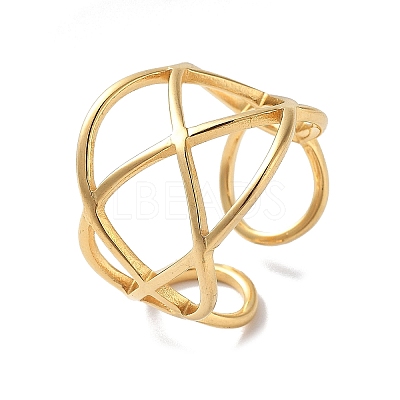 304 Stainless Steel Open Cuff Rings for Women RJEW-M020-07G-01-1