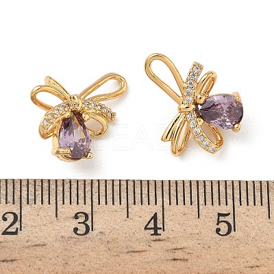 Brass Micro Pave Cubic Zirconia Pendants KK-Z136-58G-04-1