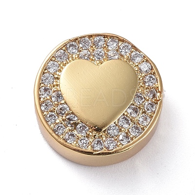 Brass Micro Pave Cubic Zirconia Beads ZIRC-G157-58G-02-1