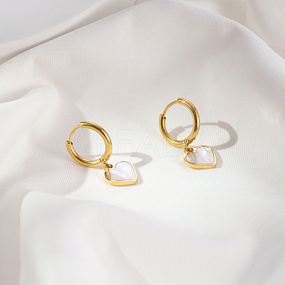 Stylish Heart Stainless Steel Hoop Earrings CL8045-2-1