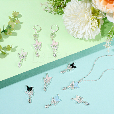 16Pcs 4 Colors Alloy Resin Pendants FIND-SC0021-08-1