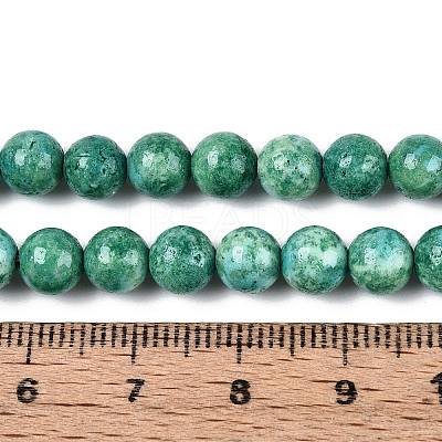 Dyed Synthetic Fossil Beads Strands G-T139-6mm-66E-1
