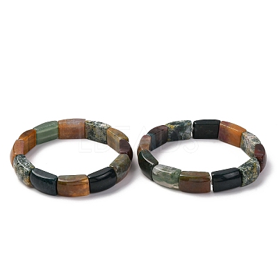 Natural Indian Agate Bead Stretch Bracelets for Women Men BJEW-C097-02A-10-1