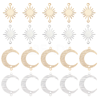 32Pcs 4 Styles Brass Connector Charms Sets KK-BC0011-20-1