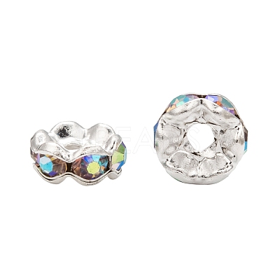 Brass Rhinestone Spacer Beads RB-A014-L6mm-28S-1