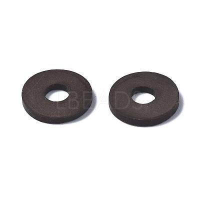 Flat Round Handmade Polymer Clay Beads CLAY-R067-10mm-38-1