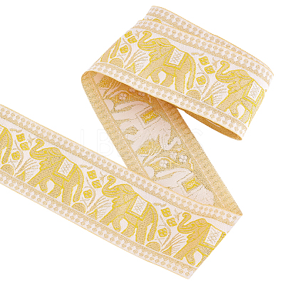  4.7~5 Yards Elephant/Cross/Rhombus Ethnic Style Polyester Jacquard Wide Ribbon OCOR-PH0004-33-1